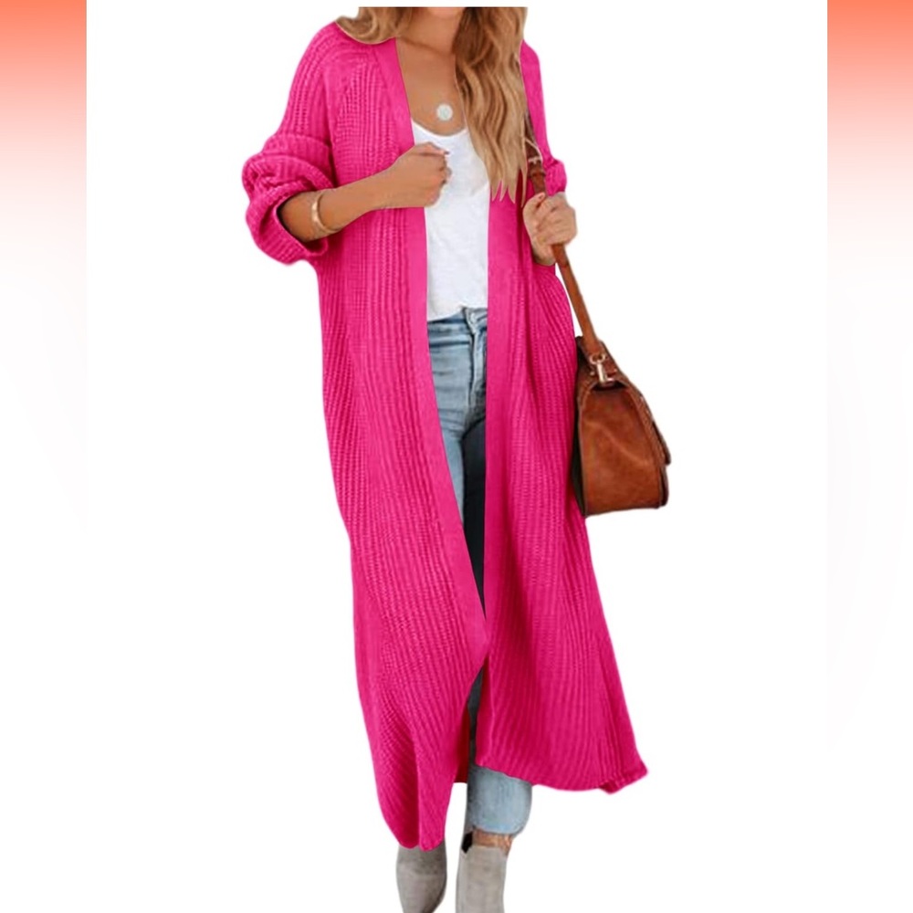 Women's Pink Knit Cardigan Sweater